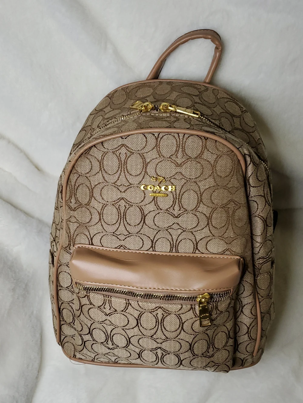 Coach Mini Backpack in Khaki and Tan
